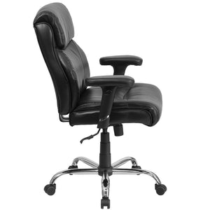 English Elm HERCULES Series Ergonomic Task Office Chair for Big & Tall, 400 lb Capacity, Adjustable Comfort Black LeatherSoft GO-2031-LEA-GG
