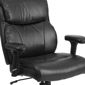 English Elm HERCULES Series Ergonomic Task Office Chair for Big & Tall, 400 lb Capacity, Adjustable Comfort Black LeatherSoft GO-2031-LEA-GG