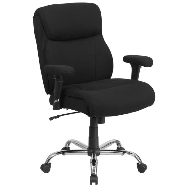 English Elm HERCULES Series Ergonomic Task Office Chair for Big & Tall, 400 lb Capacity, Adjustable Comfort Black Fabric GO-2031F-GG