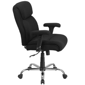 English Elm HERCULES Series Ergonomic Task Office Chair for Big & Tall, 400 lb Capacity, Adjustable Comfort Black Fabric GO-2031F-GG