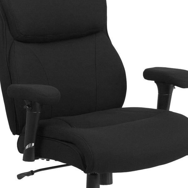 English Elm HERCULES Series Ergonomic Task Office Chair for Big & Tall, 400 lb Capacity, Adjustable Comfort Black Fabric GO-2031F-GG