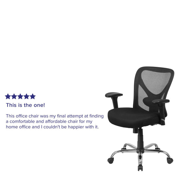 English Elm Big & Tall Office Chair - Ergonomic Adjustable Mesh Swivel Design, Supports Up to 400 lbs, Stylish! GO-2032-GG