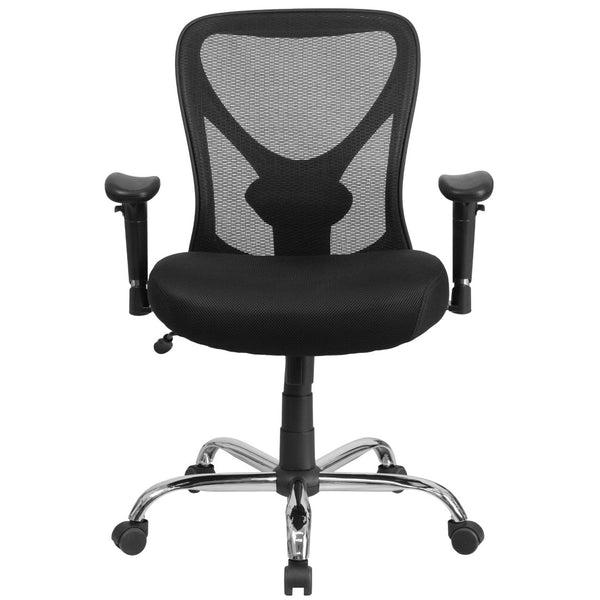 English Elm Big & Tall Office Chair - Ergonomic Adjustable Mesh Swivel Design, Supports Up to 400 lbs, Stylish! GO-2032-GG