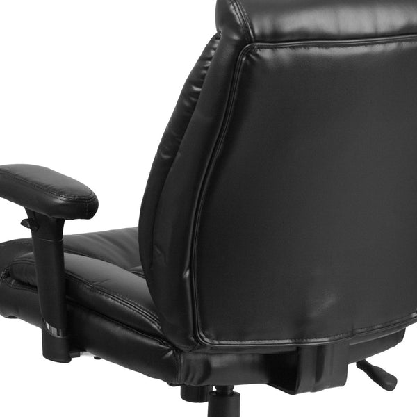 English Elm HERCULES Series Big & Tall Ergonomic Task Office Chair - 400 lb Capacity, Adjustable & Comfortable Black LeatherSoft GO-2073-LEA-GG