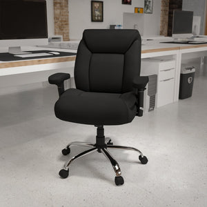 English Elm HERCULES Series Big & Tall Ergonomic Task Office Chair - 400 lb Capacity, Adjustable & Comfortable Black Fabric GO-2073F-GG