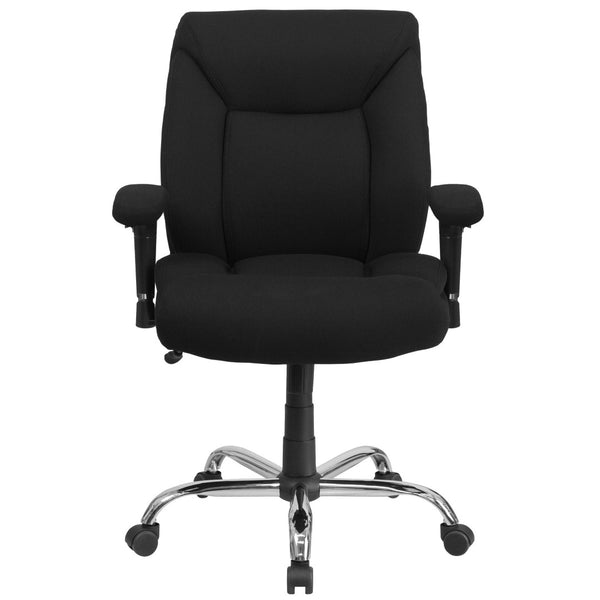 English Elm HERCULES Series Big & Tall Ergonomic Task Office Chair - 400 lb Capacity, Adjustable & Comfortable Black Fabric GO-2073F-GG
