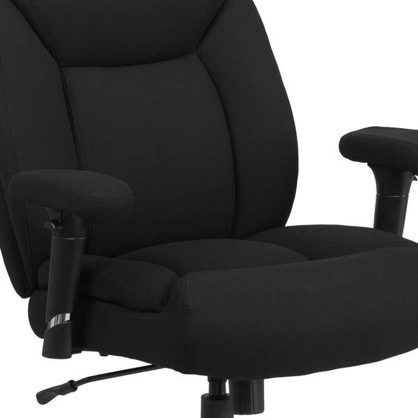 English Elm HERCULES Series Big & Tall Ergonomic Task Office Chair - 400 lb Capacity, Adjustable & Comfortable Black Fabric GO-2073F-GG