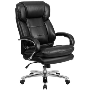 English Elm HERCULES 24/7 Ergonomic Executive Office Chair for Big & Tall Users - 500 lb Capacity & Comfort Black LeatherSoft GO-2078-LEA-GG
