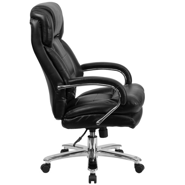 English Elm HERCULES 24/7 Ergonomic Executive Office Chair for Big & Tall Users - 500 lb Capacity & Comfort Black LeatherSoft GO-2078-LEA-GG