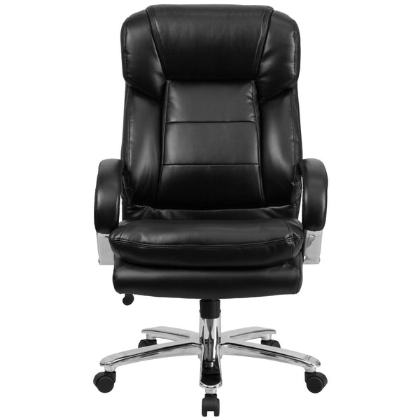 English Elm HERCULES 24/7 Ergonomic Executive Office Chair for Big & Tall Users - 500 lb Capacity & Comfort Black LeatherSoft GO-2078-LEA-GG