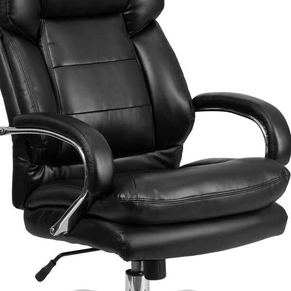 English Elm HERCULES 24/7 Ergonomic Executive Office Chair for Big & Tall Users - 500 lb Capacity & Comfort Black LeatherSoft GO-2078-LEA-GG