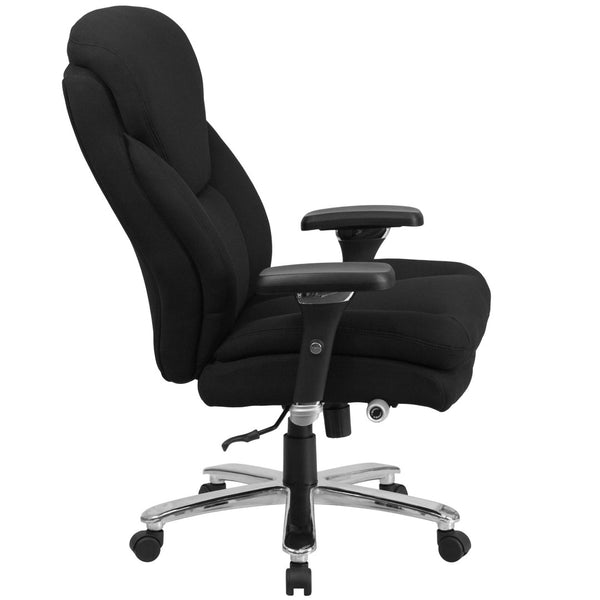 English Elm HERCULES Series Big & Tall Executive Ergonomic Office Chair for 24/7 Comfort and Support, 400 lb Capacity Black Fabric GO-2085-GG