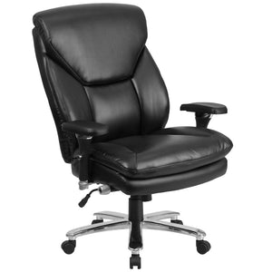 English Elm HERCULES Series Big & Tall Executive Ergonomic Office Chair for 24/7 Comfort and Support, 400 lb Capacity Black LeatherSoft GO-2085-LEA-GG