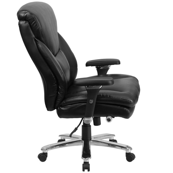 English Elm HERCULES Series Big & Tall Executive Ergonomic Office Chair for 24/7 Comfort and Support, 400 lb Capacity Black LeatherSoft GO-2085-LEA-GG