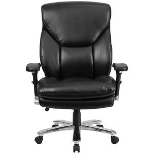 English Elm HERCULES Series Big & Tall Executive Ergonomic Office Chair for 24/7 Comfort and Support, 400 lb Capacity Black LeatherSoft GO-2085-LEA-GG