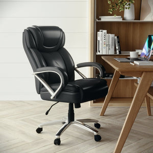 English Elm HERCULES Series Big & Tall Executive Swivel Office Chair with 500 lb Capacity for Ultimate Comfort Black GO-2092M-1-BK-GG