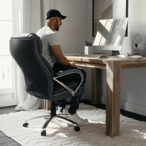 English Elm HERCULES Series Big & Tall Executive Swivel Office Chair with 500 lb Capacity for Ultimate Comfort Black GO-2092M-1-BK-GG