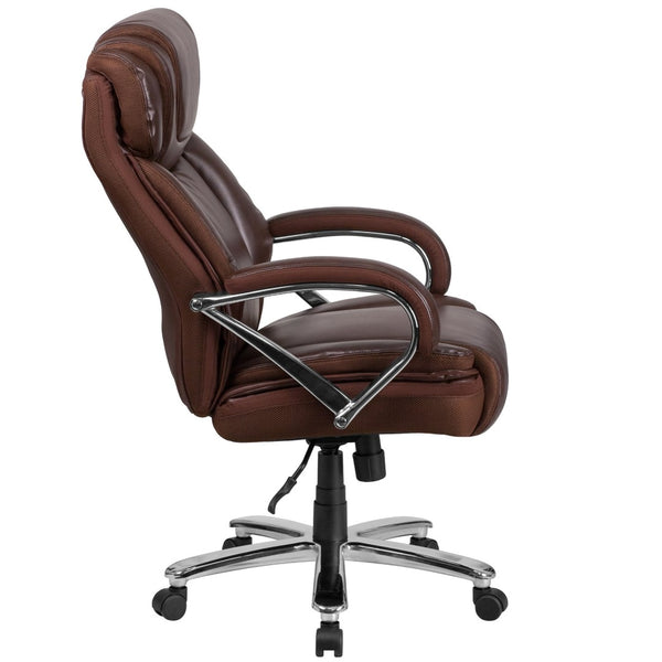 English Elm HERCULES Series Big & Tall Executive Swivel Office Chair with 500 lb Capacity for Ultimate Comfort Brown GO-2092M-1-BN-GG