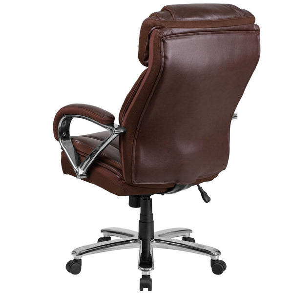 English Elm HERCULES Series Big & Tall Executive Swivel Office Chair with 500 lb Capacity for Ultimate Comfort Brown GO-2092M-1-BN-GG