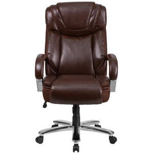 English Elm HERCULES Series Big & Tall Executive Swivel Office Chair with 500 lb Capacity for Ultimate Comfort Brown GO-2092M-1-BN-GG