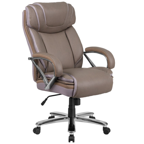 English Elm HERCULES Series Big & Tall Executive Swivel Office Chair with 500 lb Capacity for Ultimate Comfort Taupe GO-2092M-1-TP-GG