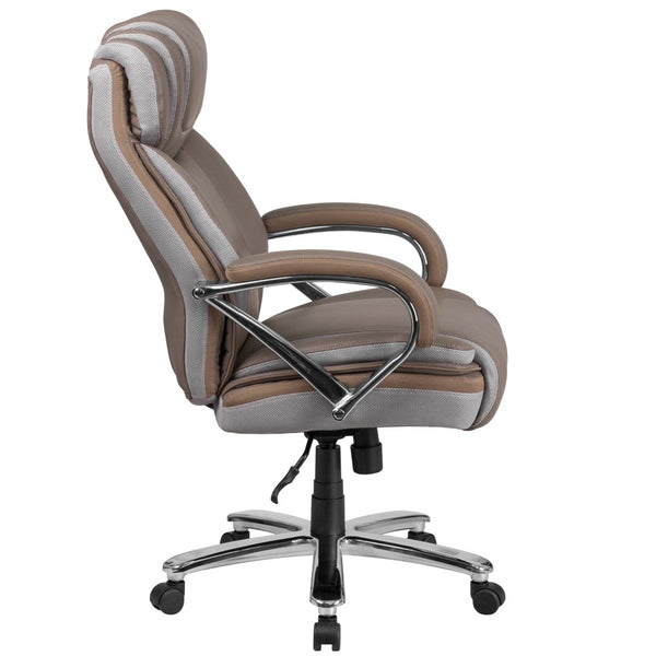 English Elm HERCULES Series Big & Tall Executive Swivel Office Chair with 500 lb Capacity for Ultimate Comfort Taupe GO-2092M-1-TP-GG