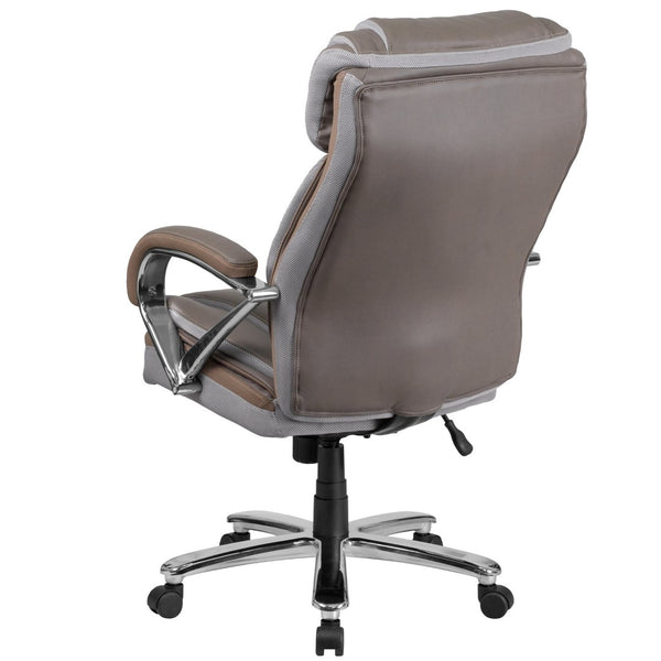 English Elm HERCULES Series Big & Tall Executive Swivel Office Chair with 500 lb Capacity for Ultimate Comfort Taupe GO-2092M-1-TP-GG