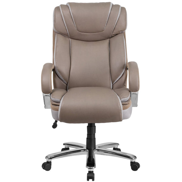 English Elm HERCULES Series Big & Tall Executive Swivel Office Chair with 500 lb Capacity for Ultimate Comfort Taupe GO-2092M-1-TP-GG
