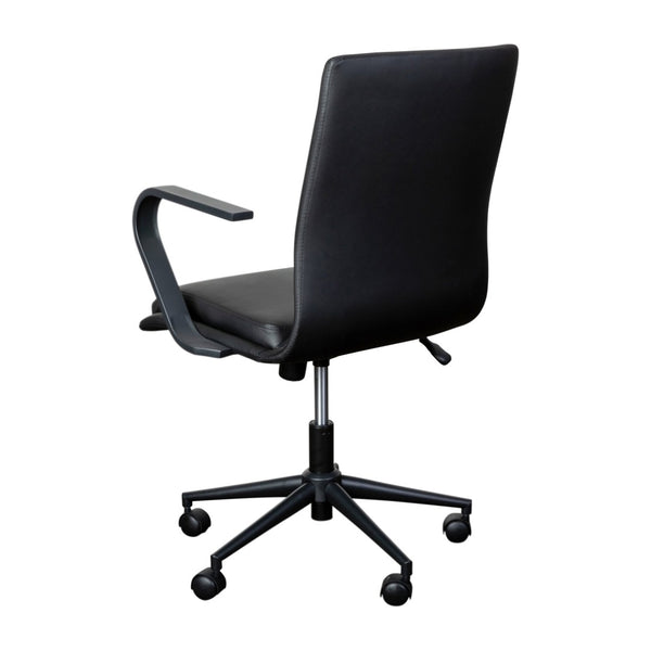 English Elm James Mid-Back Executive Office Chair with Ergonomic Design, Plush Padding, and Smooth Mobility Black LeatherSoft/Black Frame GO-21111B-BK-BK-GG