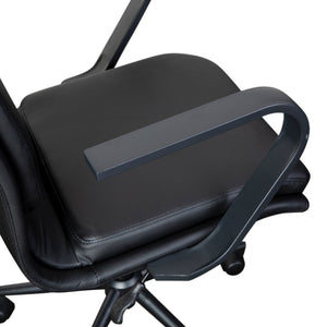 English Elm James Mid-Back Executive Office Chair with Ergonomic Design, Plush Padding, and Smooth Mobility Black LeatherSoft/Black Frame GO-21111B-BK-BK-GG
