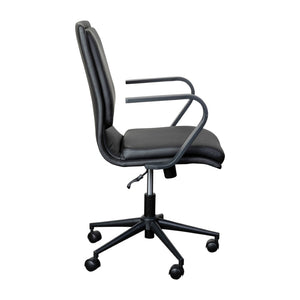 English Elm James Mid-Back Executive Office Chair with Ergonomic Design, Plush Padding, and Smooth Mobility Black LeatherSoft/Black Frame GO-21111B-BK-BK-GG