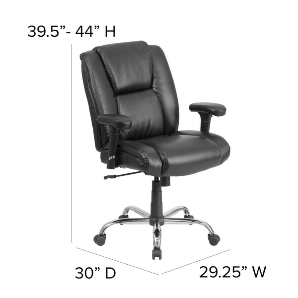 English Elm HERCULES Big & Tall 400 lb. Ergonomic Office Chair with Chrome Base, Adjustable Arms & Comfort Features GO-2132-LEA-GG