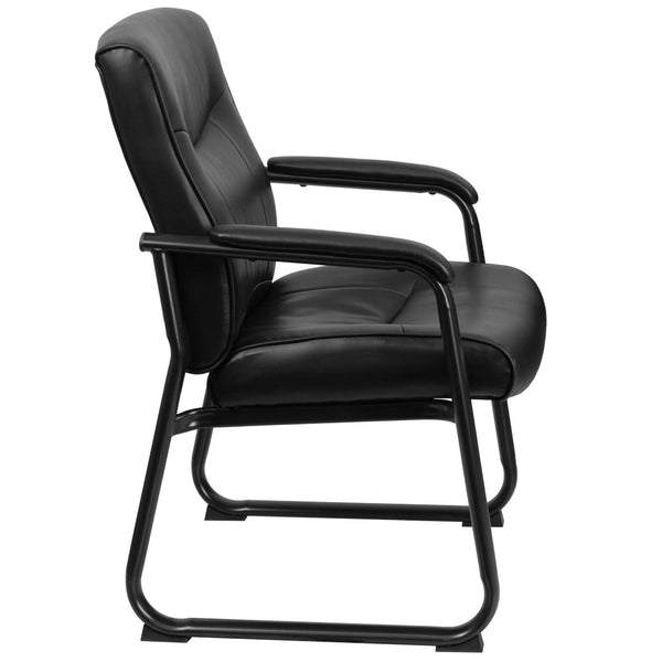 English Elm HERCULES Big & Tall 500 lb. Black LeatherSoft Executive Side Chair - Comfort & Style Combined! GO-2136-GG