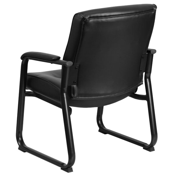 English Elm HERCULES Big & Tall 500 lb. Black LeatherSoft Executive Side Chair - Comfort & Style Combined! GO-2136-GG