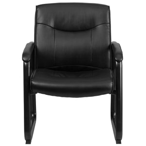English Elm HERCULES Big & Tall 500 lb. Black LeatherSoft Executive Side Chair - Comfort & Style Combined! GO-2136-GG