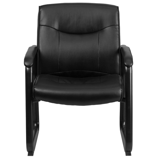 English Elm HERCULES Big & Tall 500 lb. Black LeatherSoft Executive Side Chair - Comfort & Style Combined! GO-2136-GG