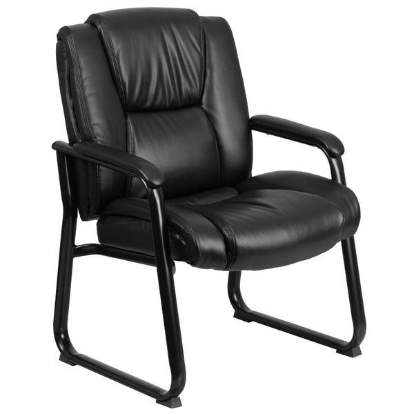 English Elm Reception Chairs | Ergonomic Black LeatherSoft Seating for Office, Lobby, and Conference Rooms GO-2138-GG