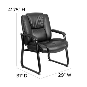 English Elm Reception Chairs | Ergonomic Black LeatherSoft Seating for Office, Lobby, and Conference Rooms GO-2138-GG