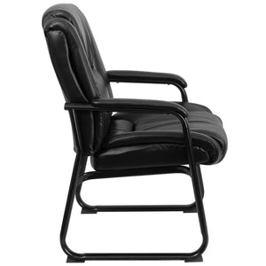 English Elm Reception Chairs | Ergonomic Black LeatherSoft Seating for Office, Lobby, and Conference Rooms GO-2138-GG