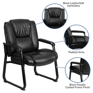 English Elm Reception Chairs | Ergonomic Black LeatherSoft Seating for Office, Lobby, and Conference Rooms GO-2138-GG