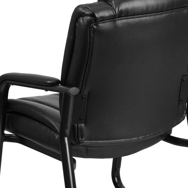 English Elm Reception Chairs | Ergonomic Black LeatherSoft Seating for Office, Lobby, and Conference Rooms GO-2138-GG
