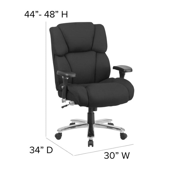 English Elm HERCULES 24/7 Heavy-Duty Executive Ergonomic Office Chair for Big & Tall Professionals, 400 lb Capacity Black Fabric GO-2149-GG