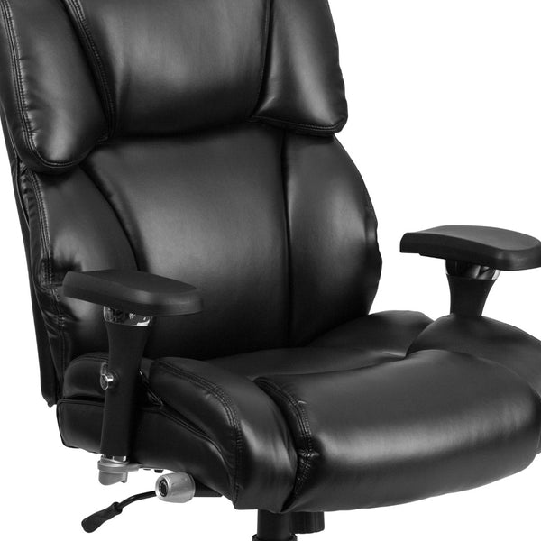 English Elm HERCULES 24/7 Heavy-Duty Executive Ergonomic Office Chair for Big & Tall Professionals, 400 lb Capacity Black LeatherSoft GO-2149-LEA-GG