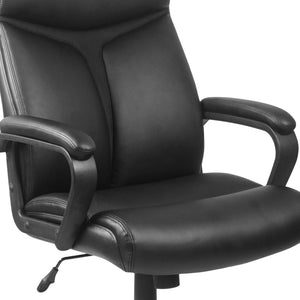 English Elm Raya High Back Executive Swivel Chair in Black LeatherSoft with Mesh Accent for Ultimate Comfort GO-2196-1-GG