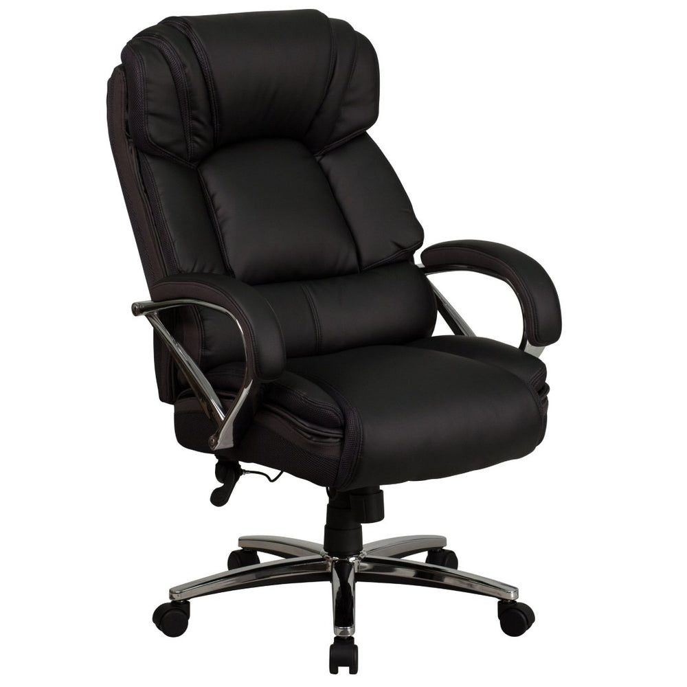 English Elm HERCULES Big & Tall Executive Swivel Chair - 500 lb Capacity, Ergonomic Support & Stylish Black Leather GO-2222-GG