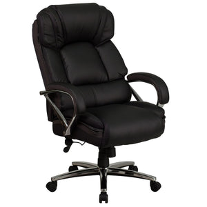 English Elm HERCULES Big & Tall Executive Swivel Chair - 500 lb Capacity, Ergonomic Support & Stylish Black Leather GO-2222-GG