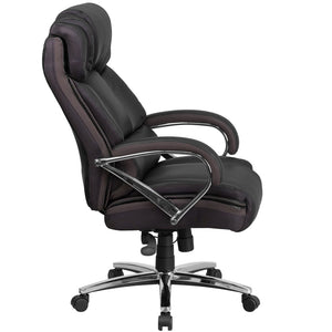 English Elm HERCULES Big & Tall Executive Swivel Chair - 500 lb Capacity, Ergonomic Support & Stylish Black Leather GO-2222-GG