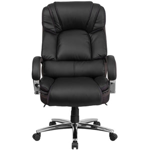 English Elm HERCULES Big & Tall Executive Swivel Chair - 500 lb Capacity, Ergonomic Support & Stylish Black Leather GO-2222-GG