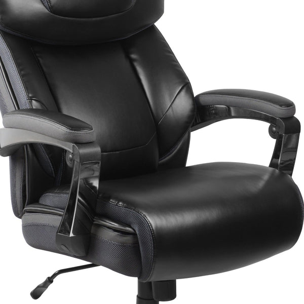 English Elm HERCULES Series Big & Tall 500 lb. Rated Executive Ergonomic Office Chair with Adjustable Headrest Black GO-2223-BK-GG