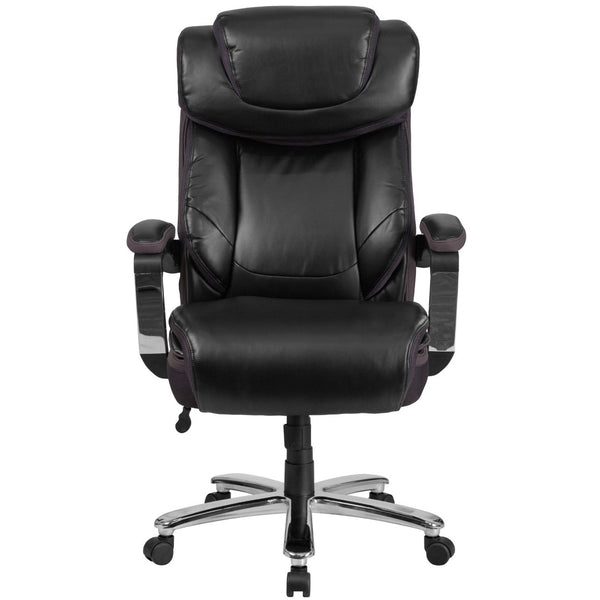 English Elm HERCULES Series Big & Tall 500 lb. Rated Executive Ergonomic Office Chair with Adjustable Headrest Black GO-2223-BK-GG